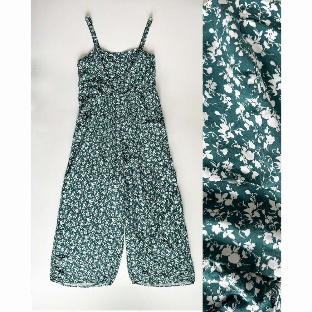 Floral Jumpsuit Plus Size XXL Smocked Fit & Flare Cami Old Nave Wide leg